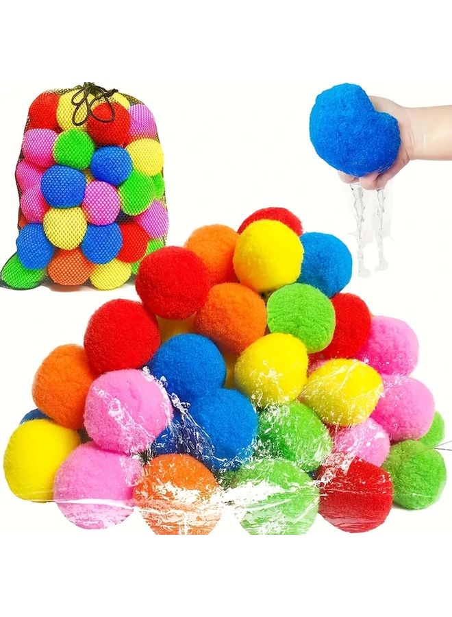 30 Pack Reusable Water Balls Random Color Outdoor Water Fight Pool Party Beach Fun - Image 1